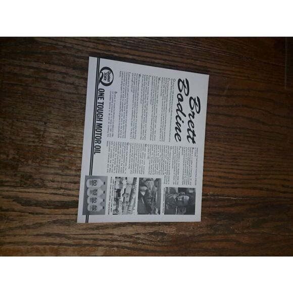 VTG 1990 Brett Bodine Quaker State Racing Driver Card NASCAR King Racing Buick - Picture 2 of 2